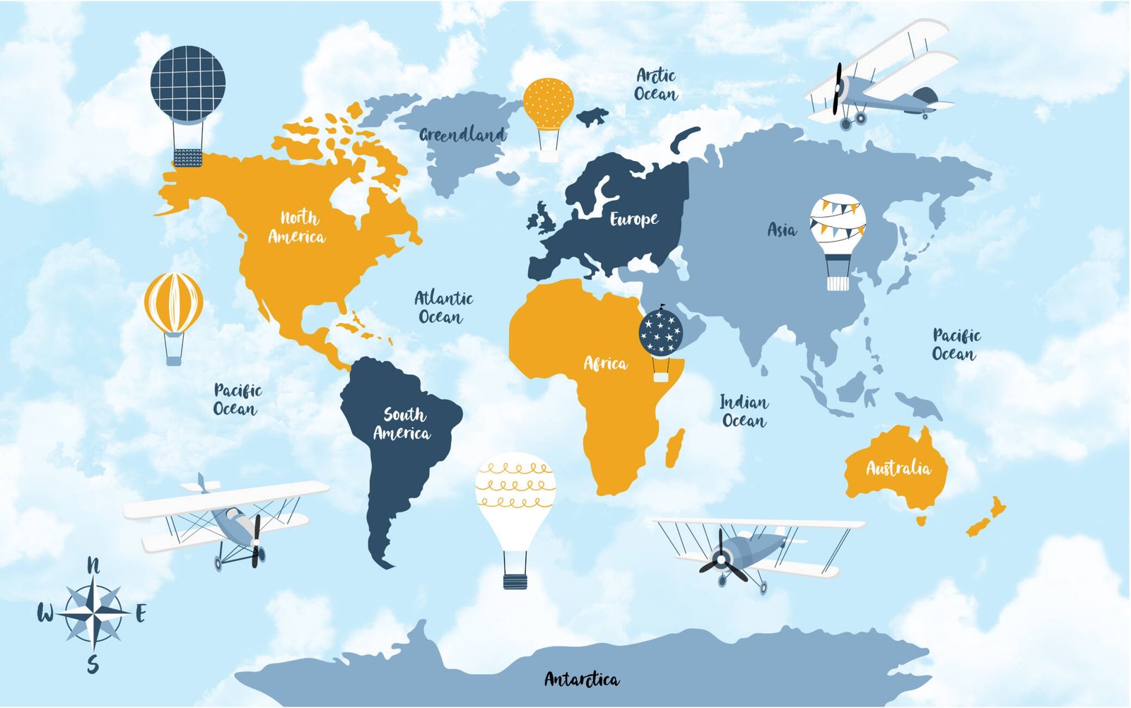 Kids world map wallpaper – Luxe Decor UAE
