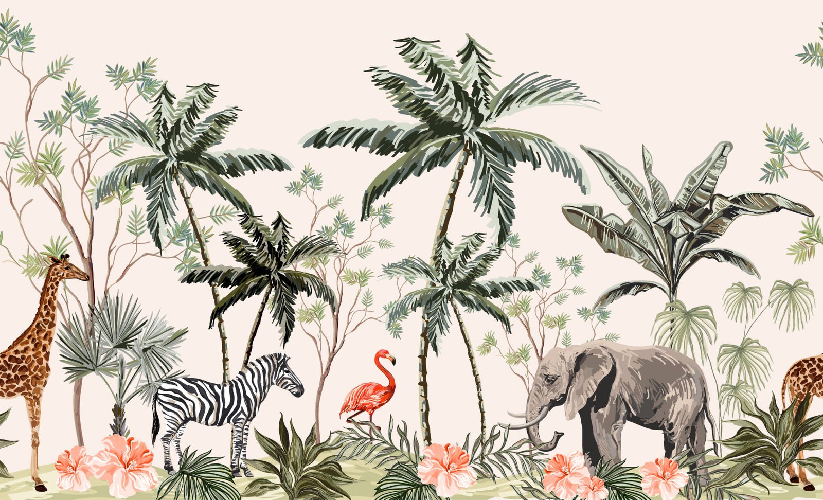 Kids' room jungle mural