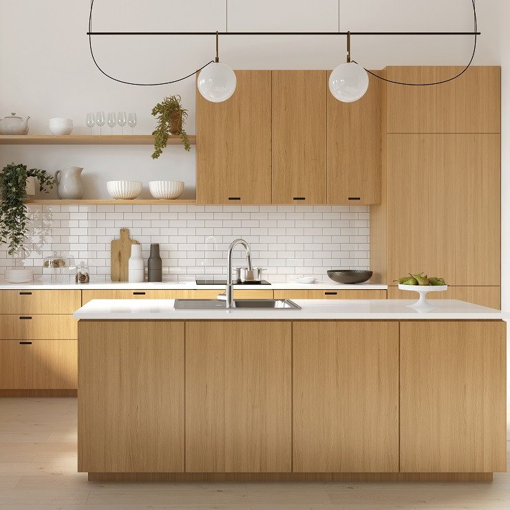 Wood effect kitchen wrapping
